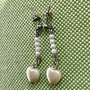 Dangle earrings with heart-vintage